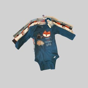 Boys 5-Pack Long Sleeve Onesies 0-3M